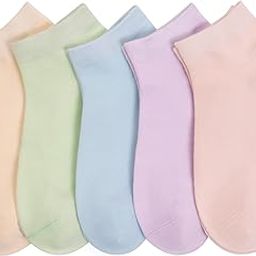 Bamboo Ankle Socks Women Lightweight sock Odor Resistant Low Cut Breathable Sock 5 Pairs (Assorted, Large)-34