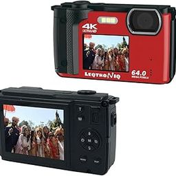 Dual Screen 64MP 4K Ultra HD Video Camera with Autofocus, 16X Digital Zoom for Vlogging, Sports, Traveling, Home Videos (Red)-picture-3