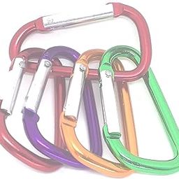 Mile_Stone (Pack of 5) 2.15" Aluminum Carabiner D Ring Clips, Spring Snap Hook for Keychain Clip Locking Carabiner (Multicolor)-0