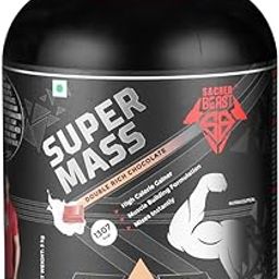Sacred Beast Super Mass High-Calorie Gainer 1307kcal, 54g protein, 265g carbohydrates with Ashwagandha | Certified by Eurofins Lab (3kg, Double Rich Chocolate)-image-50