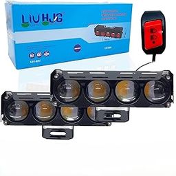 LIU HJG Yellow/White 4 LED 100 Watt Fog Light With Devil Eye Univesal For Bike & Car (12V-80V, Pack of 2)-11
