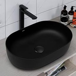 Plantex Ceramic Wash Basin/Rectangle Tabletop Basin for Bathroom/Washbasin Sink for Home/Office/Hotel (Black Matt - 21 x 14 x 6 Inch)-image-36