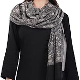 Sethssssss Women Woollen Warm Kashmiri Acrylic Stole, Shawls Meditation Dushala Lohi Stole Solid Color Best Gifts (Dark Grey, 70x200Cm)-image-59