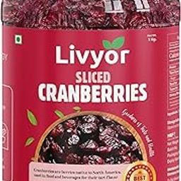 Livyor Sliced Craberries - 1kg | Naturally Dried | Dry Fruits | Rich in Fibre | Healthy and Tasty | Naturally Sweet | Pack of 1-image-38