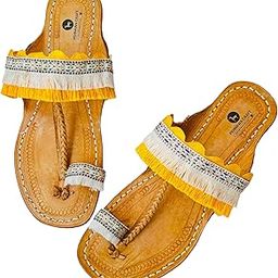 Dream Boho Kolhapuri chappal for women I Original Kohlapurii I Bite and Pinch Free I Womens & girls kolapuri I Kolhas sandle for Women Stylish | Yellow-image-56