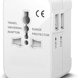 KLAPITA Universal Charger Adapter, 3 in 1 Universal Travel Adapter All in One, Universal Travel Accessories 2 USB 2.4A, 100-250 Voltage Travel Charger, International Travel Adapter,White-10