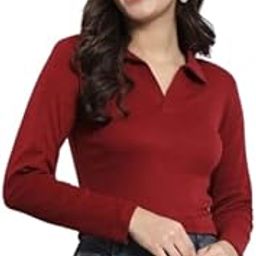 Collared V-Neck Full Sleeve Top for Women & Girls | Casual Wear Long Sleeve Rib Knit Top | Stylish & Comfortable Fashion Top-image-11