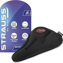 Strauss Silicone Gel Seat Cover with Anti-Slip Granules & Soft, Thick Padding | Superior Comfort, Breathable Design | Comes with Adjustable Rope Straps & Fits All Cycles, (Black)-image-64