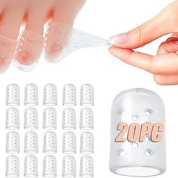 20pcs Toe Protector Silicone Gel Anti-Friction Breathable Toe Covers, Soft Clear Toe Protectors Caps for Men Women, Toe Sleeves for Corns, Callus Blisters Ingrown Toenails and Pain Relief-22