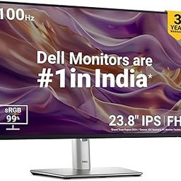 Dell-P2425HE-Black 60.45cm (24") FHD Monitor 1920x1080 at 100Hz, Response Time: 5ms(Fast), Brightness: 250 cd/m2(typical), Ports: 1x HDMI1.4, 2xDP 1.4, 1xRJ45, 2x USB3.2Gen1Type-C, 3x USB3.2 Gen1TypeA-14