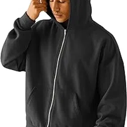 Jump Cuts || Fullzipper Solid Sweatshirt for men || Hooded Neck || Full Sleeve with Kangaroo Pockets||Hoodie for men||Sweatshirt for man-picture-17