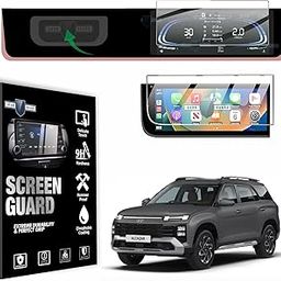 RGY Screen Guard COMBO For HYUNDAI ALCAZAR 2024 | 12.3 Inch AFTERMARKET ANDROID INFOTAINMENT + 10.25 INSTRUMENT CLUSTER Protector | E BASE MODEL | Car Display Accessories [Not Tempered Glass]-50