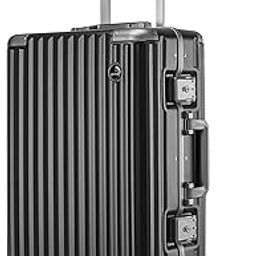 Stark Series Luggage Polycarbonate Hard Case Suitcase Eight Wheel Spinner Trolley Bag With Double Tsa Locks- Sooty Black (Medium Size, 67 Cm-26 Inch)-4