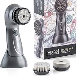 MetroMan Round Trip Facial Cleansing Brush - Waterproof USB Exfoliator - Bi-Directional Rotation - Deep Cleaning Scrubber Brush - Rechargeable Exfoliating Brush - Use with Cleanser (3 Brush Heads)-image-34