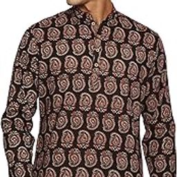Crafts Men’s Short Kurta in Premium Cotton Ajrak Fabric-image-5