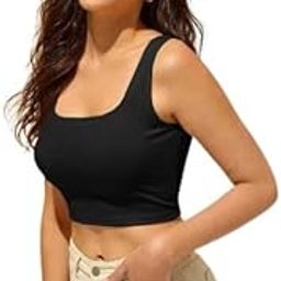 Women's Ribbed Sleeveless Crop Top | Square Neck Stretchable Tank Top for Gym, Yoga, and Casual Wear | Top for Women | Crop top for Women (126, BLK, S)(S_WTT_126_BLK_BZ)-image-45