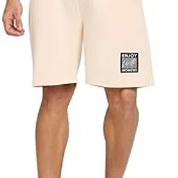 fitz Solid Cotton Blend Comfortable Regular Fit Shorts for Men - Pink Champagne-picture-9