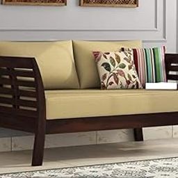PRIYANSHU WOOD CRAFT Sheesham Wood 2 Seater Sofa for Living Room Wooden Cusioned Sofa for Home and Office (Walnut)-image-39