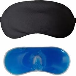 soneev mart Satin Eye Mask For Sleeping Men Women With Cooling Gel For Night Deep Sleep, Dark Circles, Puffy Eye's, Dry Eyes (Black)-image-83