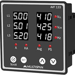 Multispan AVF-133 (6 Display) 3 Phase AVF Panel Meter 96 X 96 X 54 for Industrial Use-27