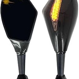 OTOROYS Universal Motorcycle Twin Indicator Rear View Mirrors for R15V3, V2,RS200, CBR, Gixxer Sf, Karizma Full faired Motorcycles (Black Full)-22