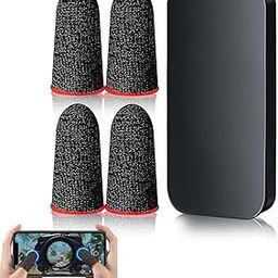 Gaming Finger Sleeves (2 Pair, 4 Pieces) | Ultra-Thin, Anti-Sweat Thumb & Finger Sleeves for PUBG, BGMI, Free Fire | Enhanced Sensitivity, Comfortable Fit for Mobile Gaming(Black)-21