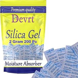 Moisture absorbers (2 Gram / 200 packets) Silica gel packets moisture absorber silica gel wardrobe room clothes-image-54