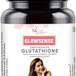 The Aesthetic Sense Glowsense Skin Glow Capsules | Enriched with Glutathione, Vitamin C, E, Ala & Grape Seed Extracts | 30 Veg Capsules for Brightening, Glowing, Healthy & Clear Skin | for Men & Women-11