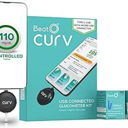 BeatO CURV Sugar Test Machine | FREE 100 Strips & 100 Lancets (Type-C USB Connector) | Simple & accurate testing of Blood sugar levels at home |Smartphone Connected Glucometer Machine | Android only | ISO Certified: Made in India-10