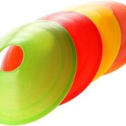 HR Sports & Fitness Round Agility Vinyl Soft Plastic School Model Football Marker Saucer Cone for Marking Saucer Cone (Multicolour, 1.5 inch), Set of 10 pcs-image-92