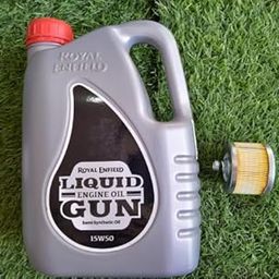 Liquid GUN ENGINE Oil 15W50 Genuine Engine Oil & ORIGINAL OIL FILTER Suitable for NEW CLASSIC 350CC/HUNTER350CC/METEOR 350CC/NEW STANDARD 350CC (1.7L, Pack of 1))-1