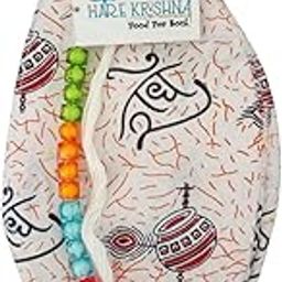 White Printed Bead Bag - Gomukhi Jaap Mala Bag - Japa Mala Bag - Tulsi Mala Bag - Chanting Bag - Jaap Bag With Sakshi Mala (Combo)-0