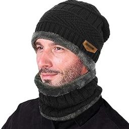 Woolen Cap with Neck Scarf and Gloves for Boy's & Girl's/Winter Caps for Men/Woolen Cap 1-image-90