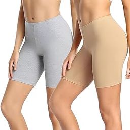 Shorts for Womens Boxers Underwear Cotton,Long Leg Panty Slipshort for Under Dresses Boyshorts Pack-image-111