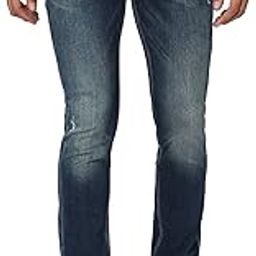 Men Mid Blue Cotton Regular Fit Narrow Length Clean Look Mid Rise Stretchable Jeans (Rover)-picture-23