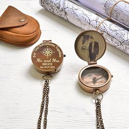Ascent Gifts Your Photo Portrait Engraved on Compass With Leather Cover - Unique Idea for Anniversary, Father's Day, Wedding, Graduation, Birthday - Gift for Man Husband-picture-20