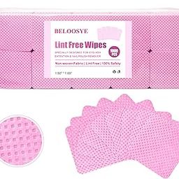 1000 PCS Lint Free Nail Wipes, Eyelash Extension Glue Wipes, Super Absorbent Soft Non-woven Fabric Nail Polish Remover Wipes, Cleaning Pad Cloth for Lash Extension Supplies & Nail Polish Bottle(Pink)-image-8