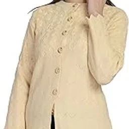 lady willington Women's Wool Round Neck Cardigan (FRONTLONGKADAI_Skin_XX-Large)-picture-28