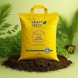 Kraft Seeds 5kg Odourless Cow Dung Manure | Natural Organic Fertilizer for Plants Home Garden | Highly Effective Compost for Plants | Premium Fertilizer for Healthy Growth | Natural Manure for Plants-image-93