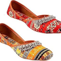 Babbotty Women's Jaipuri Jutti Mojari | Panjabi Juti for Girls | Ladies Jutiya Pack of 2 (Numeric_7) Multicolor-image-72