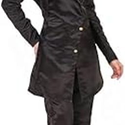 Women's Unique Glossy Black Cotton Blend Suit Set | V-Neck Notched Lapel Blazer with Long Sleeves & Matching Trousers | Elegant Formal & Party Clothing Set-picture-21