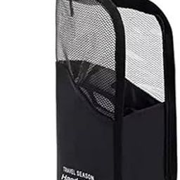 Handcuffs Polyester Makeup Bag | Cosmetic | Box | Storage | Organizer | Travel | Toiletry | Vanity | Adjustable Compartment | Professional | Make Up | Artist | Kit (Black) (Black Basics)-image-2