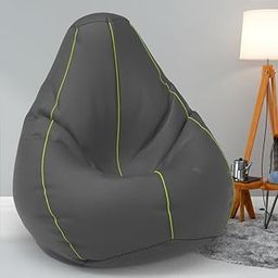 ComfyBean Bag with Beans Filled 5XL- Official: Bailey & Bakers Bean Bags - for Adults - Max User Height : 6-6.5 Ft. - Weight : 99-110 Kgs(Model: Dark Grey Pea Green)-image-65