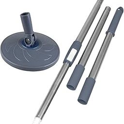 Primeway® Stainless Steel Spin Mop Extendable Handle | Stick Rod & Plastic Disc Plate Set | Without Refill | Durable Replacement Handle | Grey-image-51