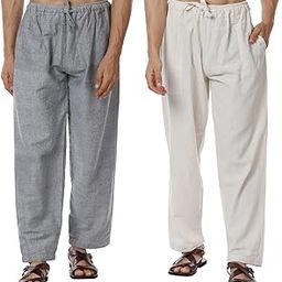 One Size Men's Eco-Friendly Cotton Pyjama Pack of 2 | Fits Waist Size 28 to 36 Inches-image-62