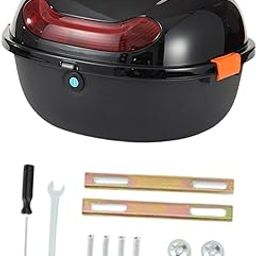 Motorcycle Rear Trunk Secured Easy Installation Motorbike Rear Luggage Trunk Black| Sports Equipment | Outdoor Sports Gear | Exercise Gear-image-2