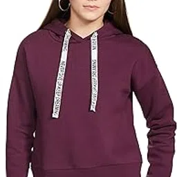 amazon brand - symbol Women's Cotton Blend Neck Hooded Sweatshirt (AW18WNSSW14_Plum_S)-picture-34
