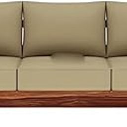 Sheesham Wood 5 Seater Sofa Set with Cream Cushions | Stylish Handcrafted Wooden 3+1+1 Sofa Furniture for Living Room, Guest Room, Hotels, Office, Lobby and Home (Rustic Teak Finish)-image-52