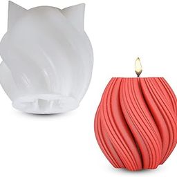 YellowCult 3D Decorative Silicone Candle Mold Irregular Wave Twisted Spiral Design for Aromatherapy Candles Epoxy Resin Casting Handmade Wax Soaps Polymer Clay DIY Art Crafts Supplies Home Decoration-image-28