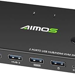 BAZPUR MART® AM-KVM201CC 2-Port KVM Switch Support 4K*2K@30Hz KVM Switcher Keyd Mouse USB-14